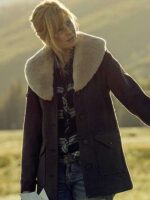 Kelly Reilly Yellowstone Shearling Wool Coat