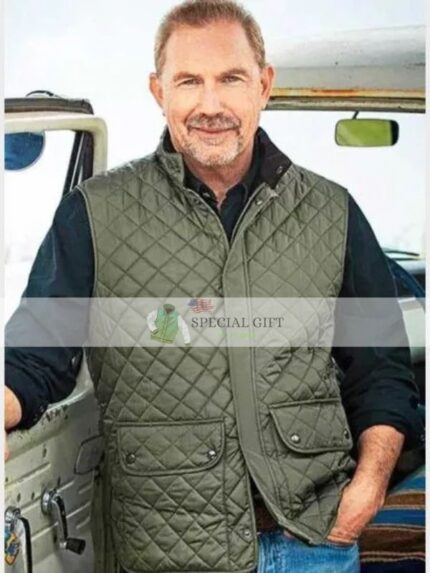 John Dutton Yellowstone Green Quilted Vest