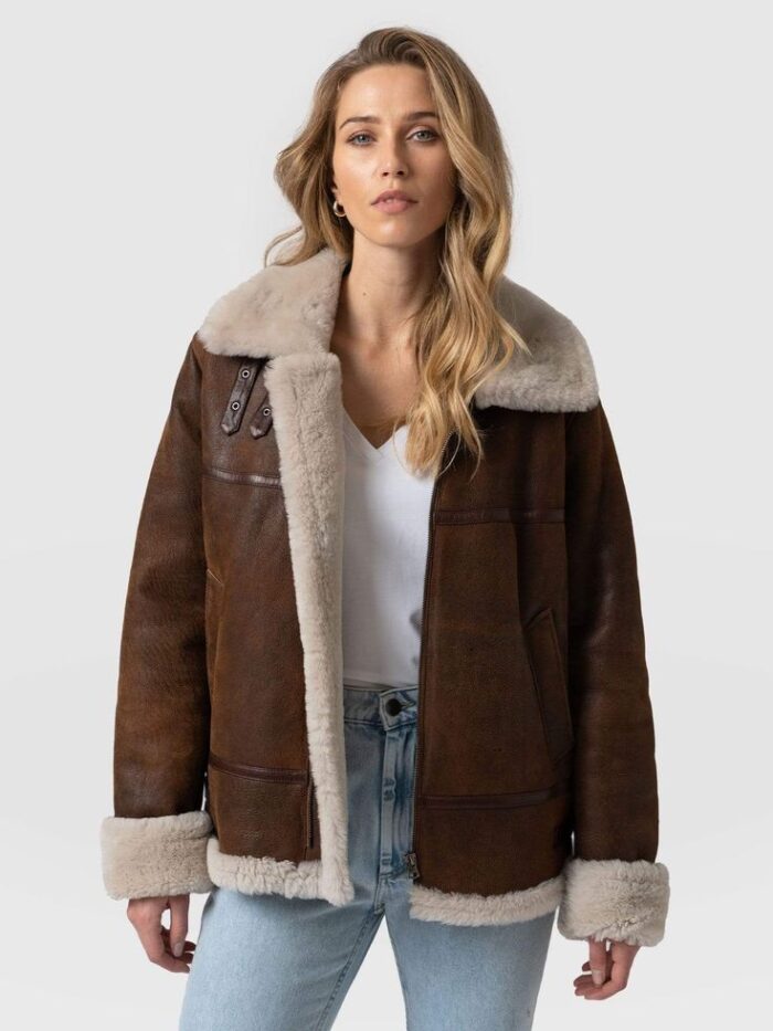 Shearling B3 Aviator Brown Leather Jacket