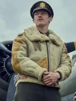 Callum Turner Masters of the Air S01 Aviator B3 Leather Jacket