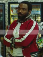 Donald Glover Mr And Mrs Smith Red Bomber Jacket