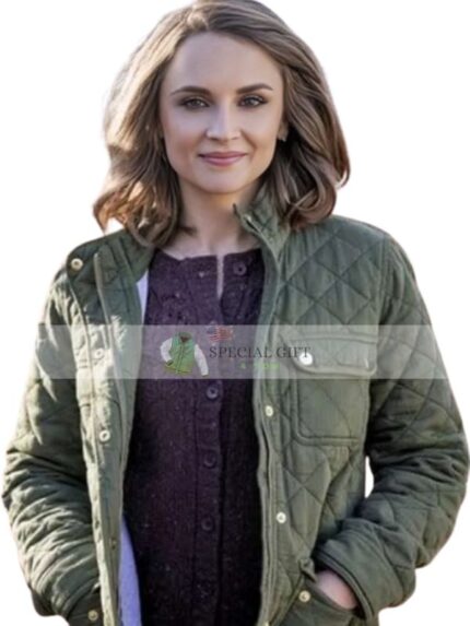 Rachael Leigh Cook Valentine in the Vineyard Green Quilted Jacket