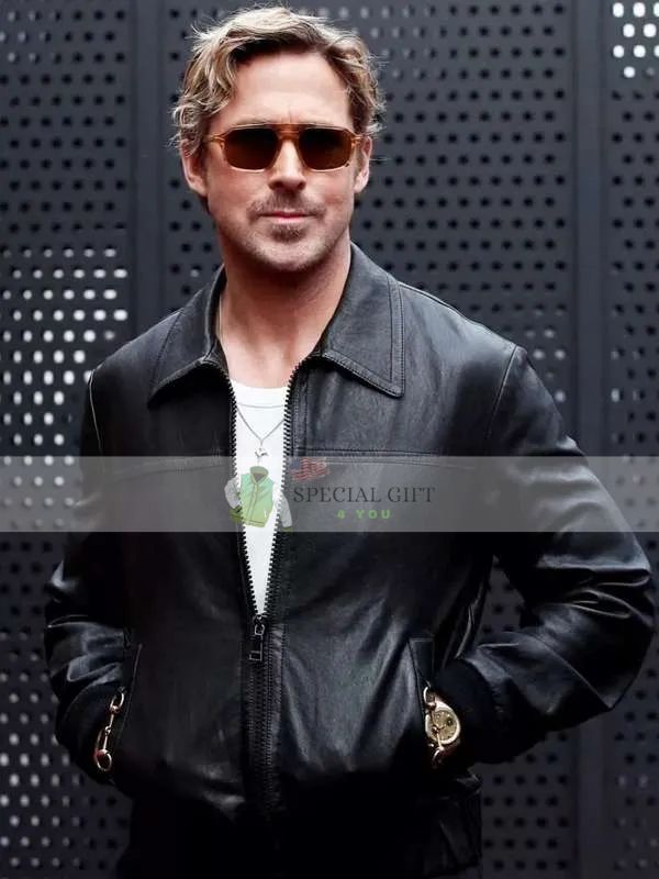 Ryan Gosling MFW Black Leather Jacket