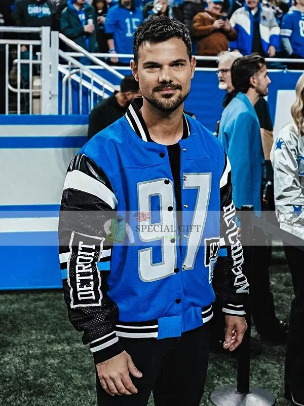 Taylor Lautner Detroit Lions Blue Jacket