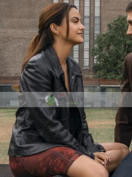Upgraded 2024 Camila Mendes Black Leather Jacket