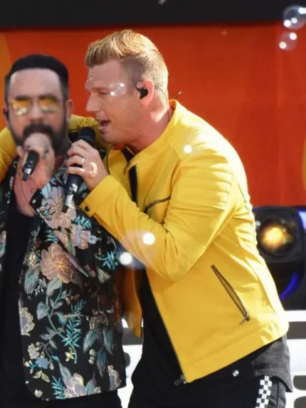 Good Morning America Aj Mclean The Backstreet Boys Yellow Leather Jacket