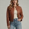 Classic Vintage Brown Cafe Racer Jacket Women’s