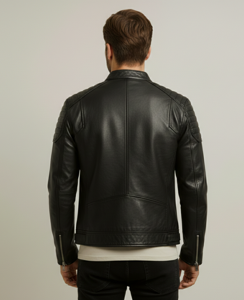 Men’s Classic Black Leather Jacket For Winter