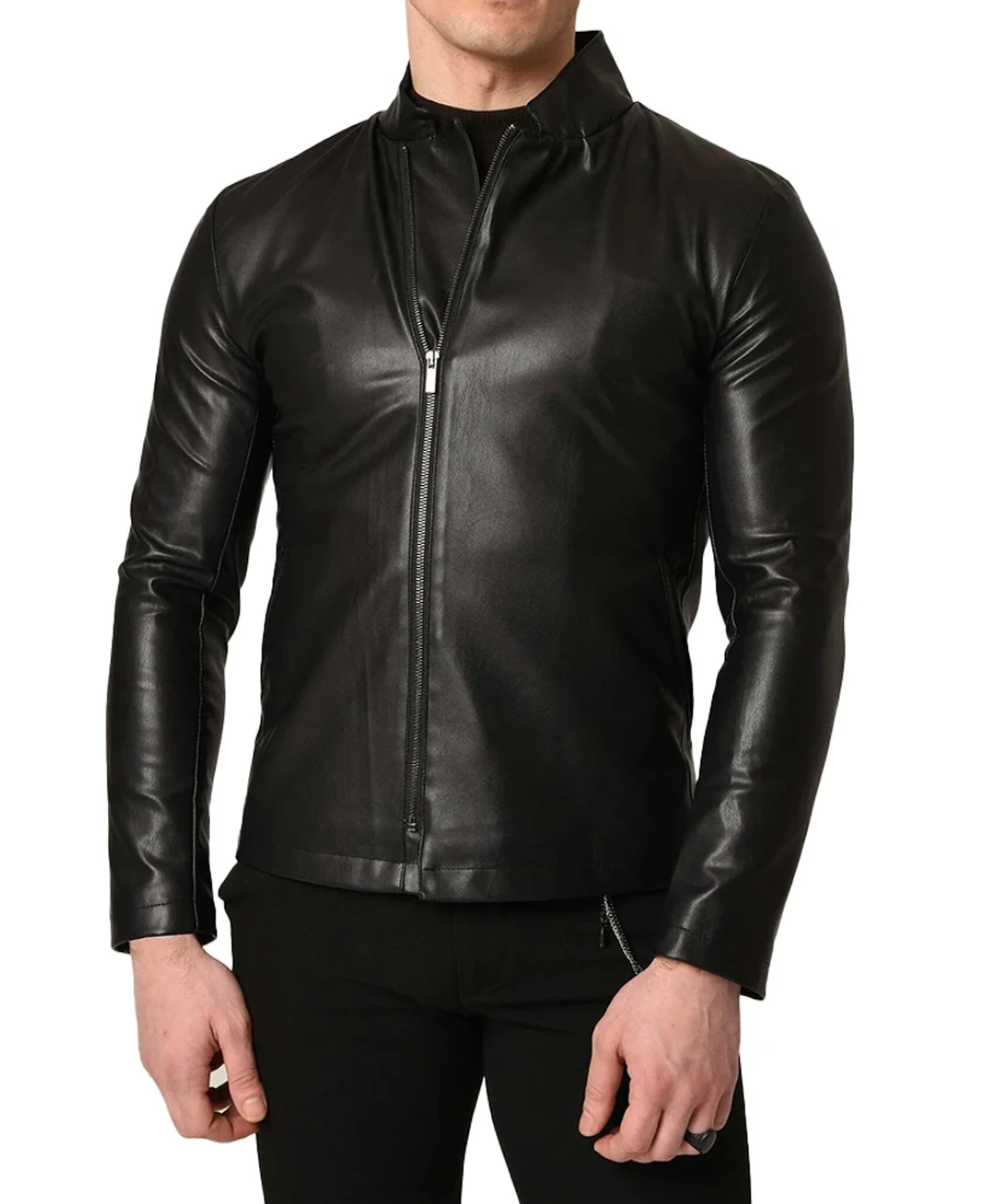 The Men’s Lambskin Lightweight Black Leather Jacket