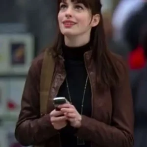 The Devil Wears Prada Anne Hathaway Brown Leather Jacket