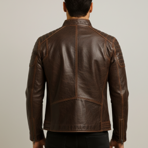 Shop Rustic Brown Biker Jacket for Men
