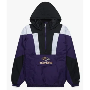 Starter Baltimore Ravens Pullover Black & Purple Hooded Jacket