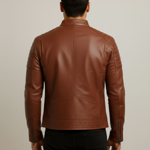 Stylish Brown Biker Jacket for Men