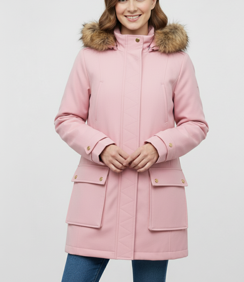 Jackie Howard Pink Parka Coat