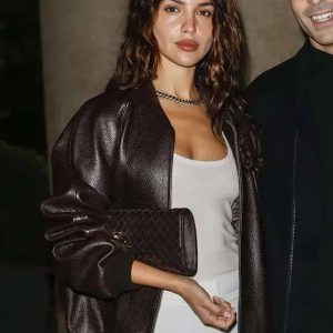 Singer Eiza Gonzalez Bomber Leather Jacket