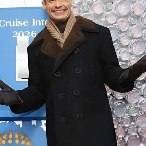 Eve With Ryan Seacrest 2026 Press Junket Black Peacoat
