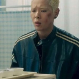 Joo Yeon-woo Study Group Black Leather Jacket