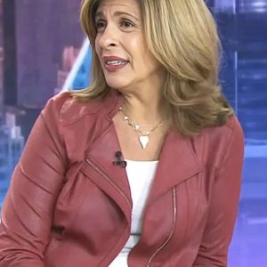 The Today Show Hoda Kotb Red Leather Jacket