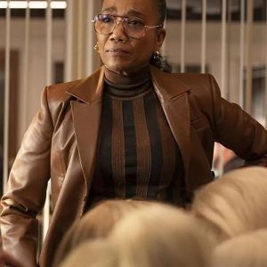 Will Trent S03 Amanda Wagner Brown Leather Blazer