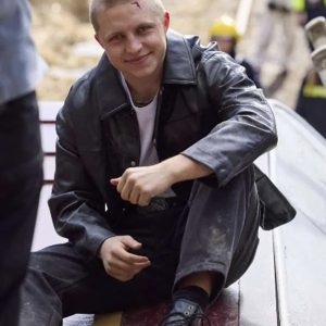 Home and Away Holden Dwyer Black Leather Bomber Jacket