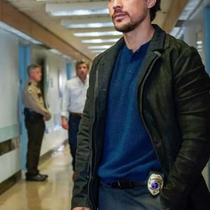 Memory of a Killer 2026 Peter Gadiot Black Leather Bomber Jacket