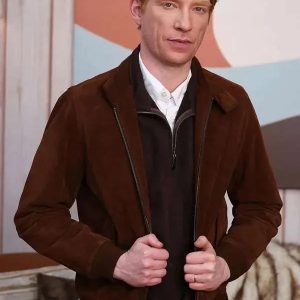 The Incomer 2026 Domhnall Gleeson Brown Suede Leather Jacket