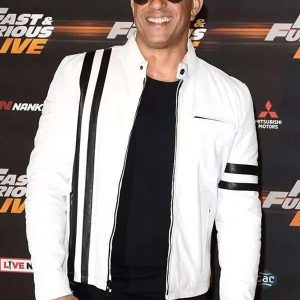 Fast And Furious Live Vin Diesel White Leather Jacket